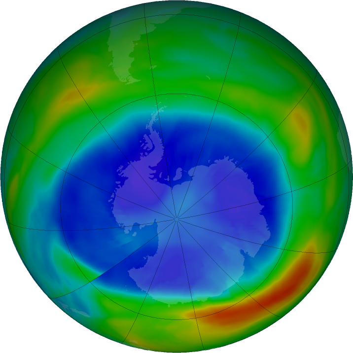 Antarctic ozone map for 04 September 2021